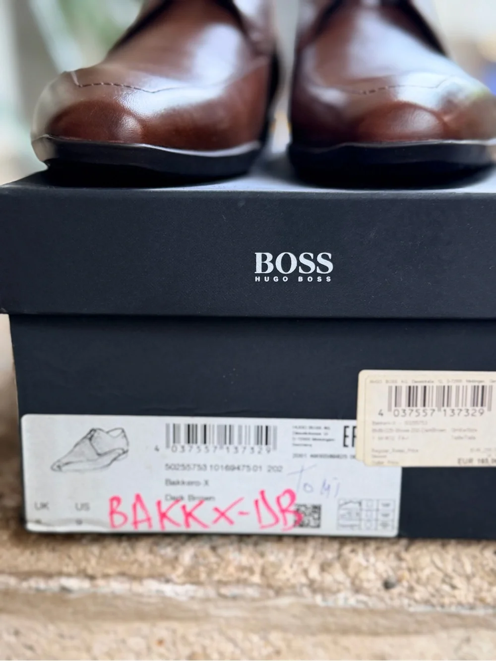Hugo Boss Brown Leather Derby Shoes